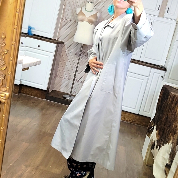 London Fog Jackets & Blazers - 6 London Fog Dress Jacket Trench Coat Silver Grey